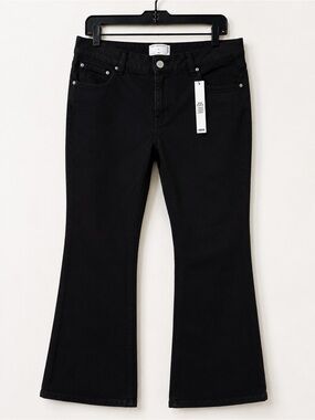 ASOS Black Flared Wide-Leg Jeans